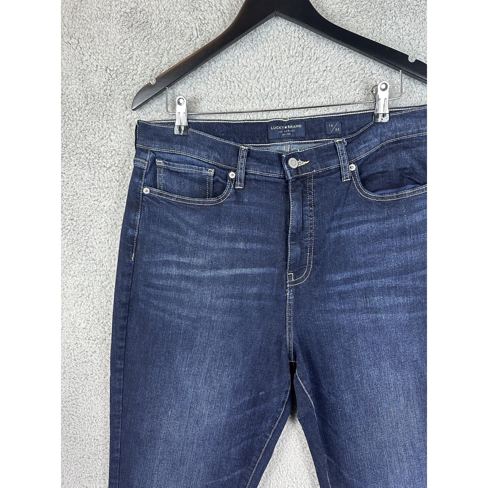 Lucky Brand Jeans Womens 16 Blue High Rise Flare Stevie Stretch Denim 33 Inseam